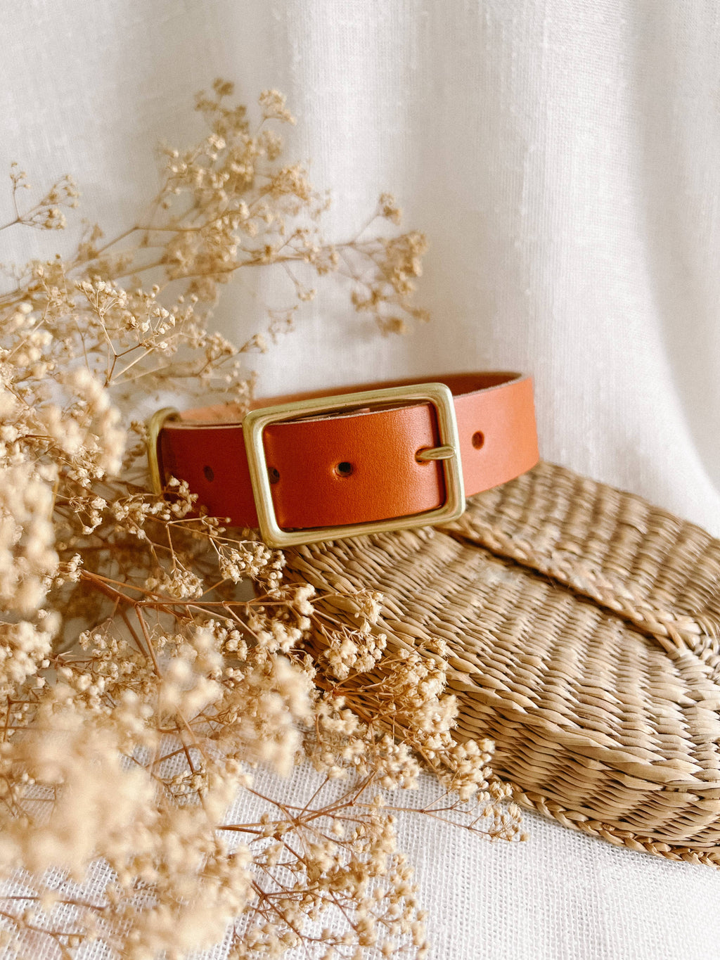 The Leather Collar — Caramel Wide