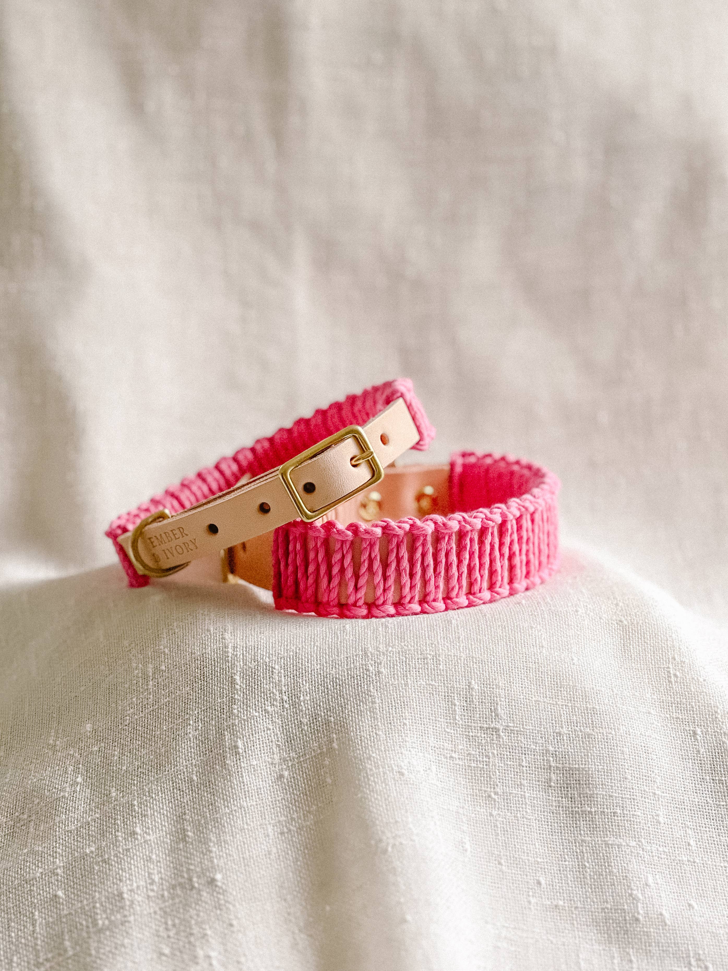 The Macramé Collar — Rose Vif