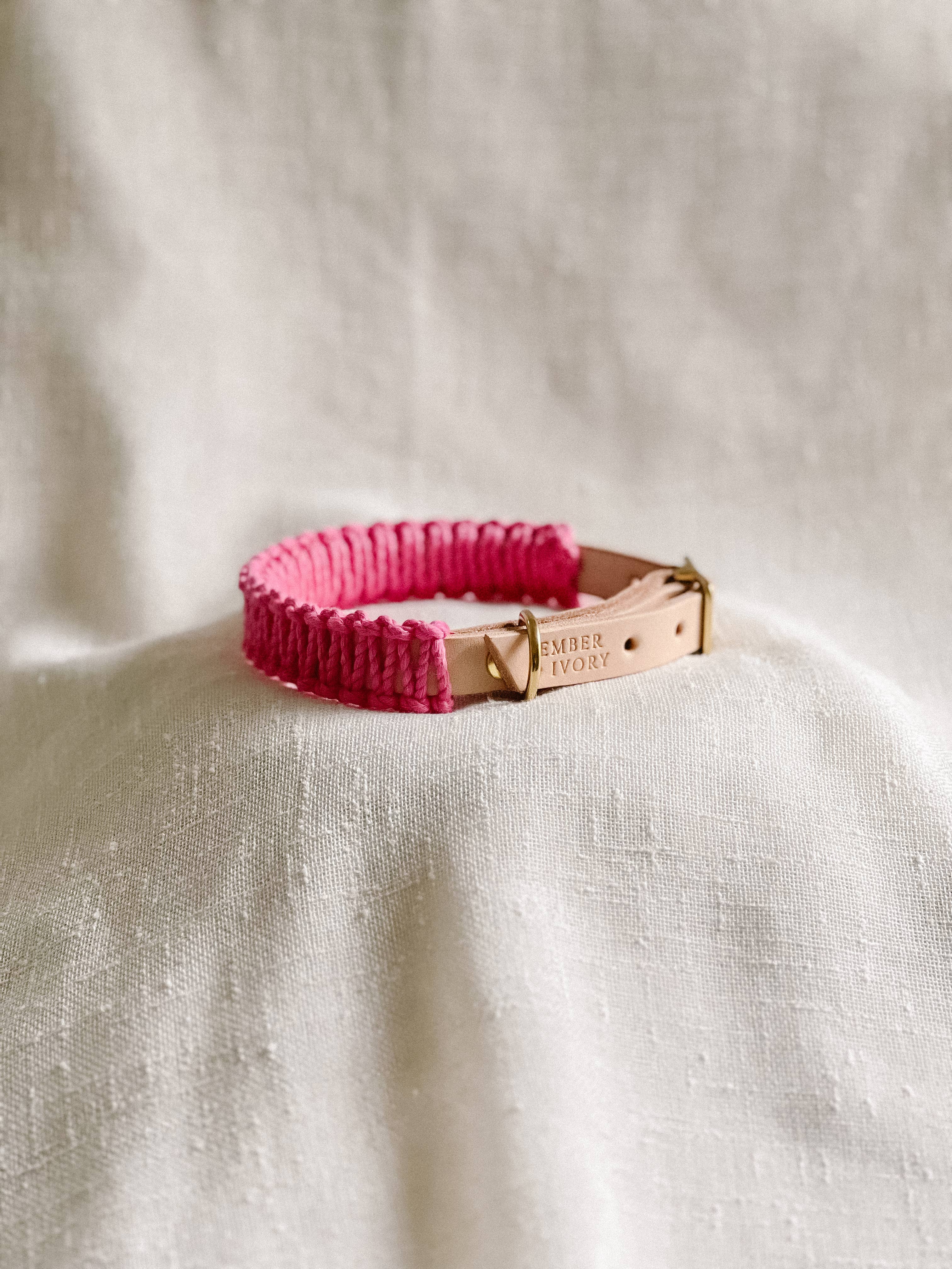 The Macramé Collar — Rose Vif