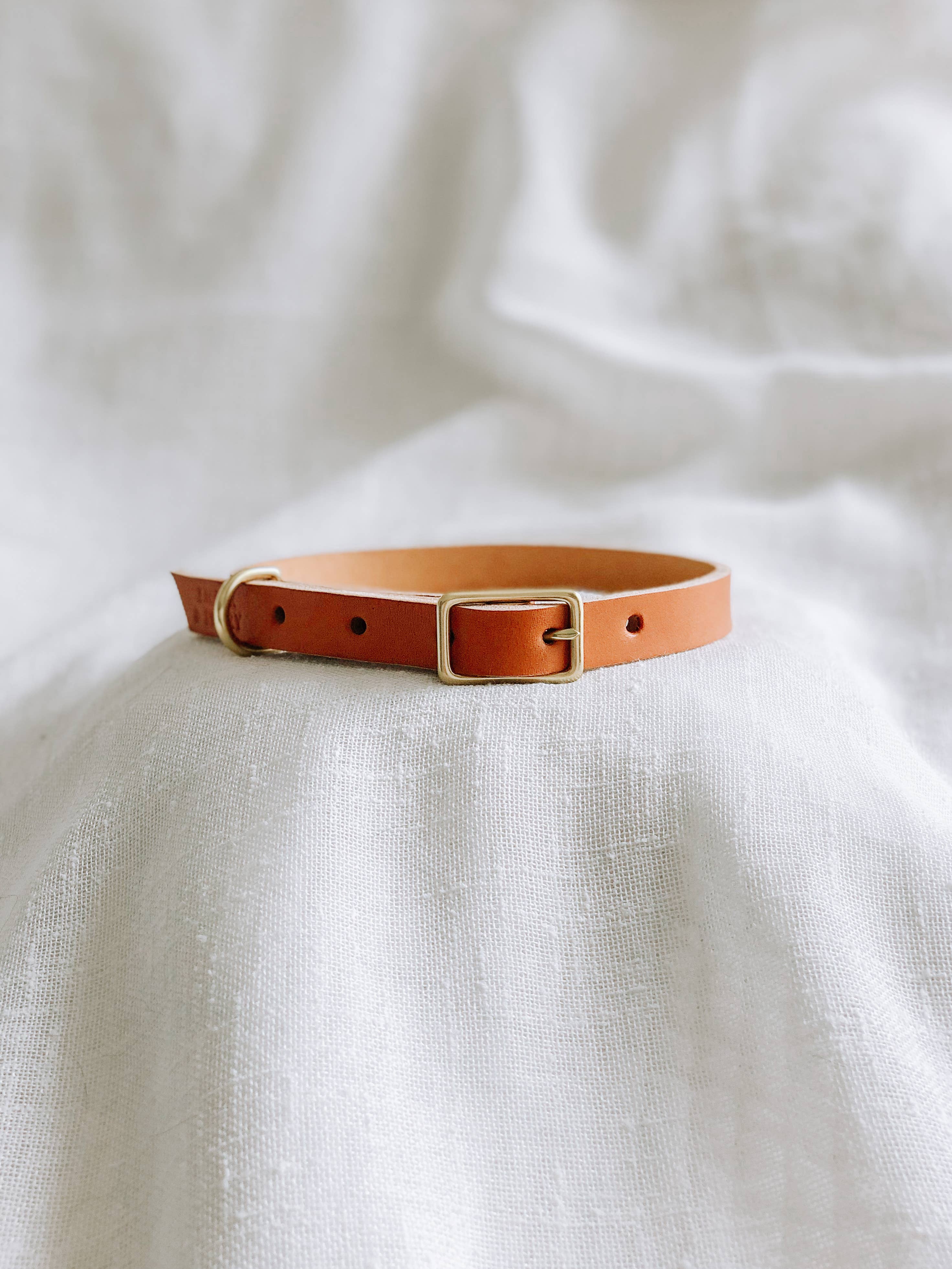 The Leather Collar — Caramel Slim